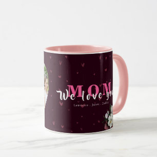 Red Burgundy Heart Shaped Gift for Mothers day Mug