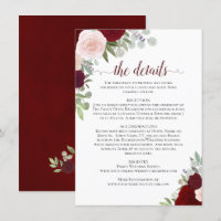 Red Burgundy & Pink Roses Rustic Wedding Details