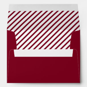 Red Burgundy White Striped Pattern  Envelope