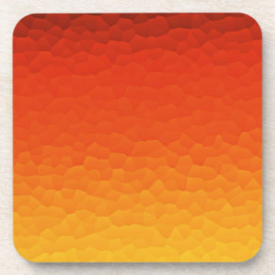 Red Burnt Orange to Gold Ombre Crackle Pattern Coaster