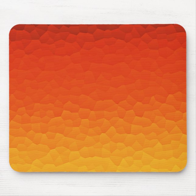 Red Burnt Orange to Gold Ombre Crackle Pattern Mouse Mat (Front)