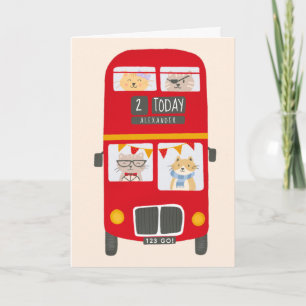 Red Bus Birthday Card