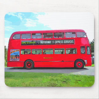 RED BUS MOUSE MAT