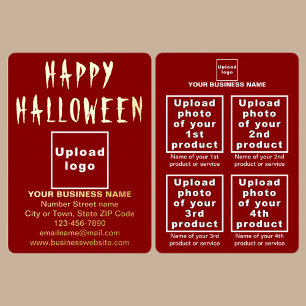 Red Business Brand on Halloween Foil Holiday Card