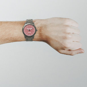 Red Business Brand on Men's Watch