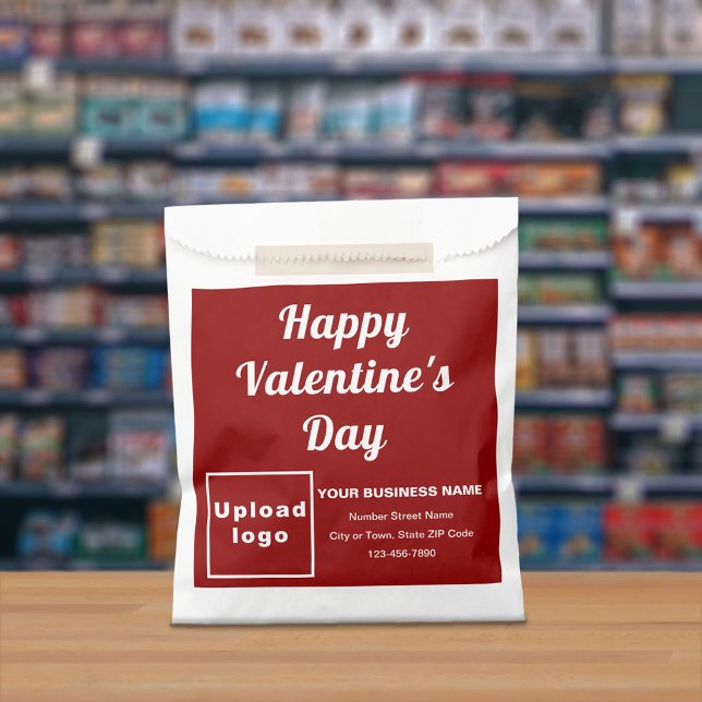 Red Business Brand; Valentine; Paper Bag (Red business brand with Valentine greeting on paper bag.)
