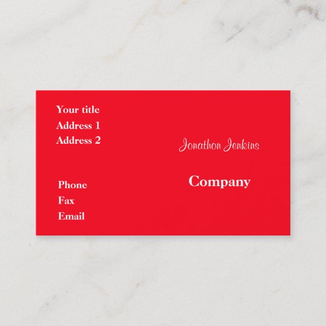 Red Business Card (Front)