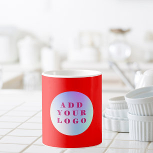 Red business logo coffee mug