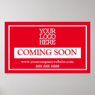 Red Business Logo Coming Soon Poster