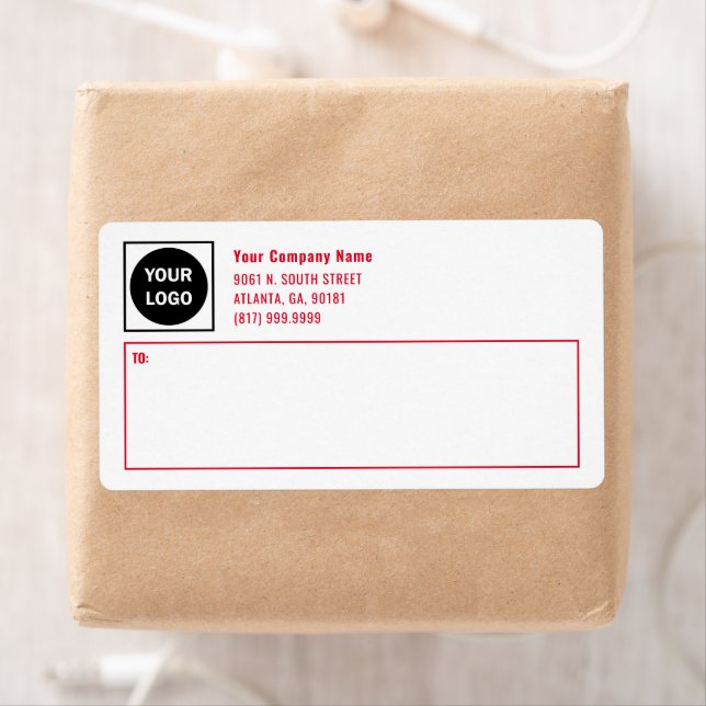 Red Business Logo Mailing and Shipping Label (Insitu)