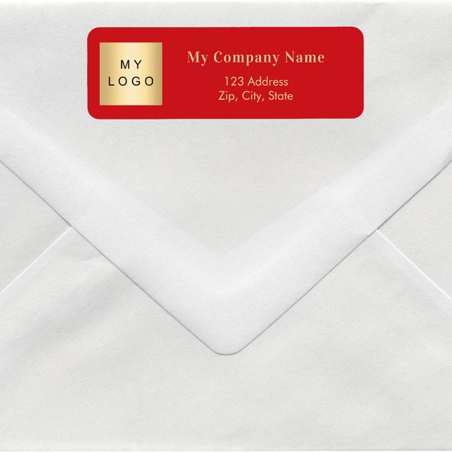 Red business logo return address (Creator Uploaded)