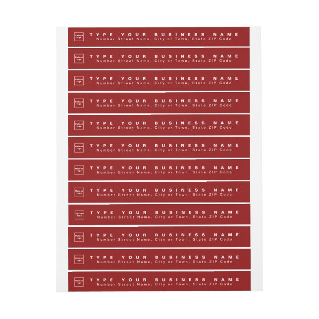 Red Business Return Address Slim Wrap Around Label (Sheet)
