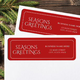 Red Business Seasons Greetings Return Address