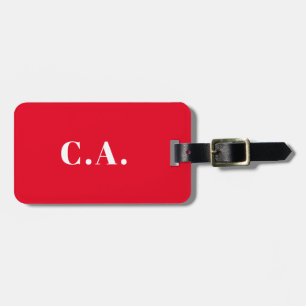 Red business sharp acrylic monogrammed luggage tag