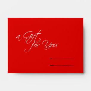 Red business store gift for you certificate holder envelopes