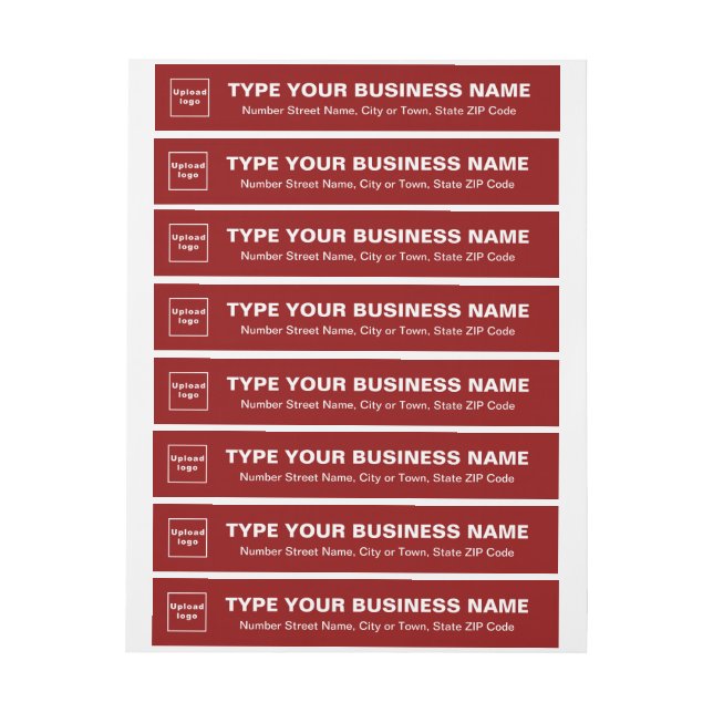 Red Business Wrap Around Return Address Label (Sheet)