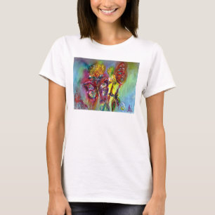 RED BUTTERFLIES ON YELLOW THISTLES,BLUE SKY Floral T-Shirt