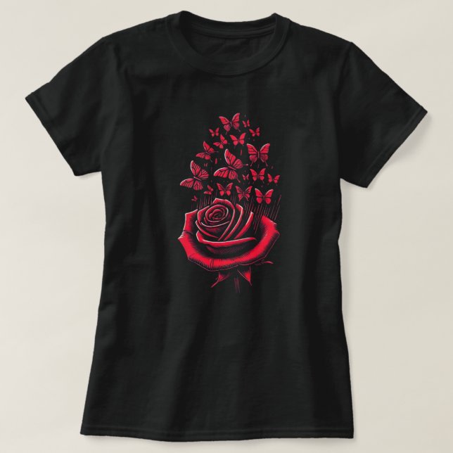 red butterflies T-Shirt (Design Front)