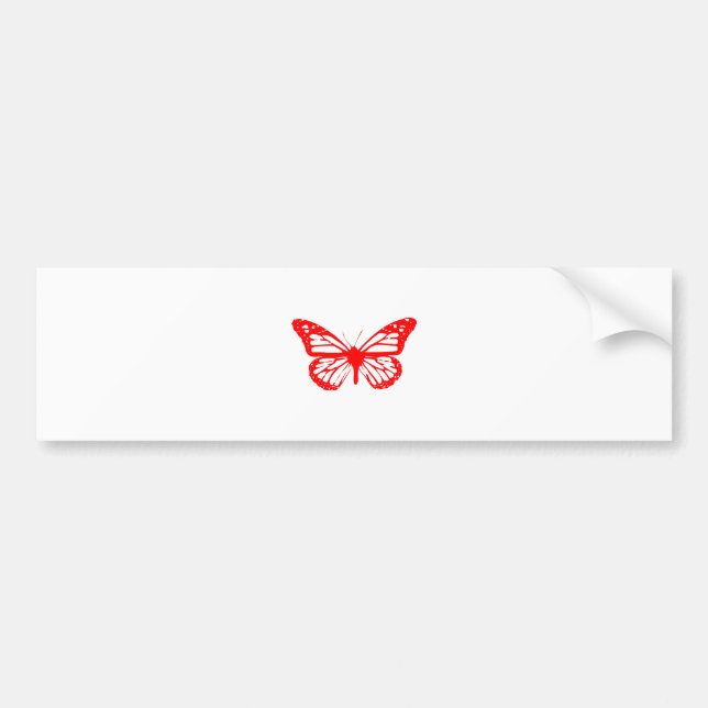 Red Butterfly Bumper Sticker (Front)