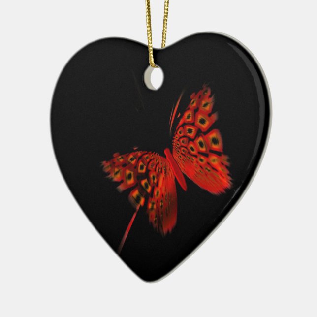 Red Butterfly Ceramic Tree Decoration (Left)