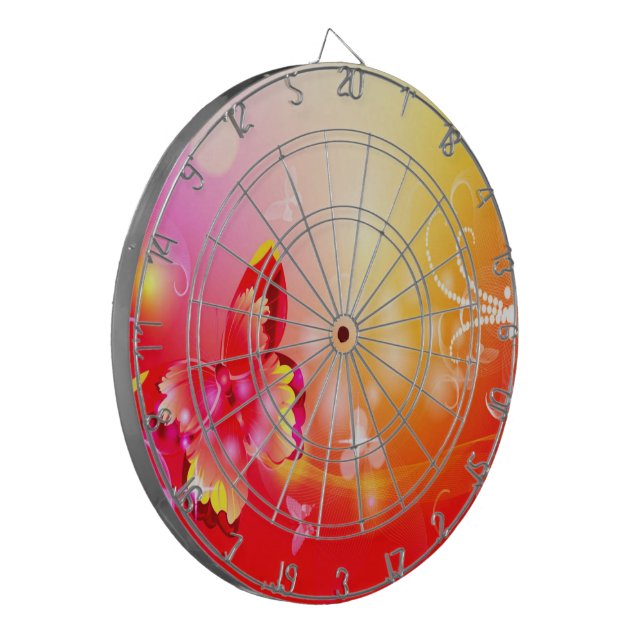 Red Butterfly Dartboard (Front Left)