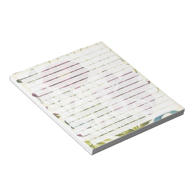 Red butterfly floral notepad (Angled)