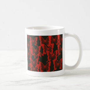 red butterfly from dark night  background coffee mug