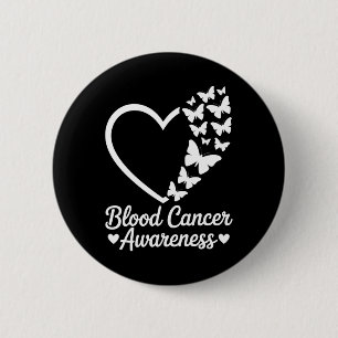 Red Butterfly Heart Blood Cancer Awareness Month M 6 Cm Round Badge
