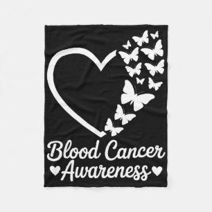 Red Butterfly Heart Blood Cancer Awareness Month M Fleece Blanket