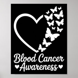 Red Butterfly Heart Blood Cancer Awareness Month M Poster