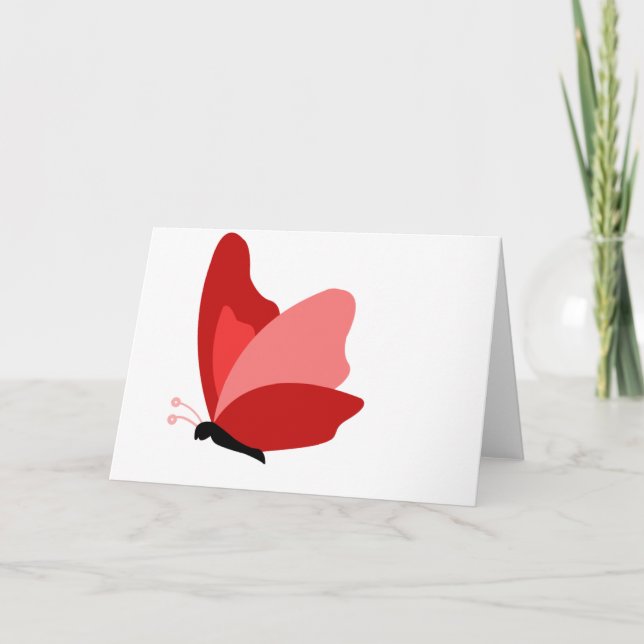 Red Butterfly Holiday Card (Front)