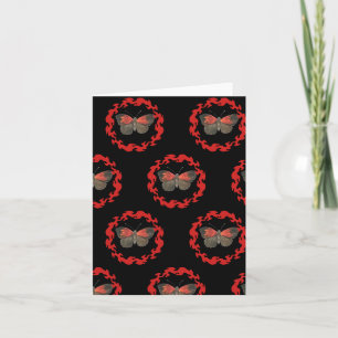Red Butterfly in a Circle of Fire – Symbol of Pass Note Card