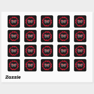 Red Butterfly in a Circle of Fire – Symbol of Pass Square Sticker