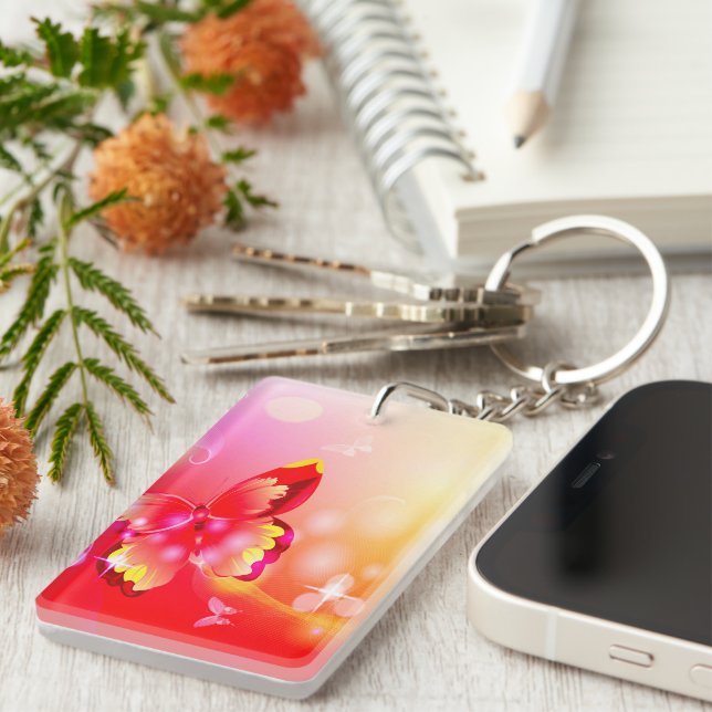 Red Butterfly Key Ring (Front Right)