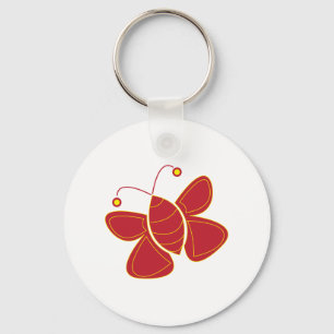 Red Butterfly  Key Ring