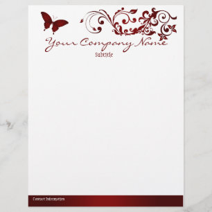 Red Butterfly Letterhead Design