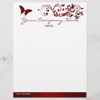 Red Butterfly Letterhead Design