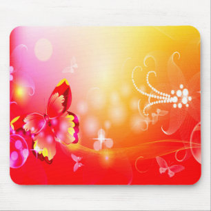 Red Butterfly Mouse Mat