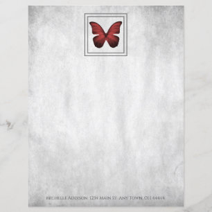 Red Butterfly Personalised Paper Sheet