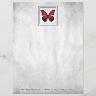 Red Butterfly Personalised Paper Sheet