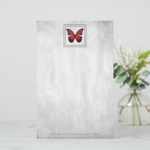 Red Butterfly Personalised Stationery
