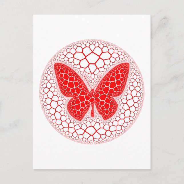 Red Butterfly Plaque Postcard (Front)