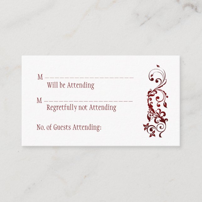 Red Butterfly Reply Cards (Front)