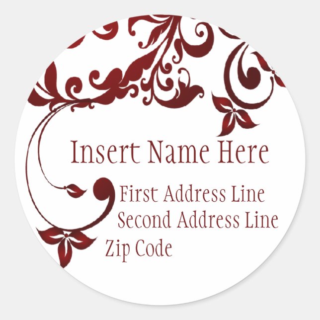 Red Butterfly Return Address Classic Round Sticker (Front)