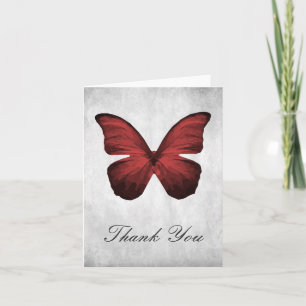 Red Butterfly Thank You Card