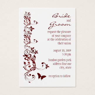 Red Butterfly Wedding Invitation