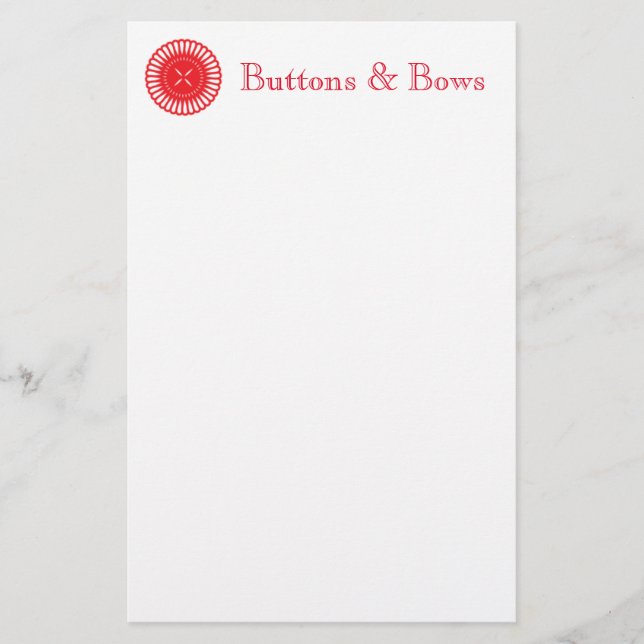 Red Button Stationery (Front)