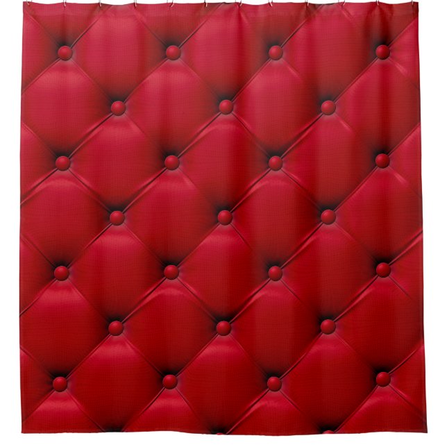 Red buttoned texture: repeating pattern. shower curtain (Front)