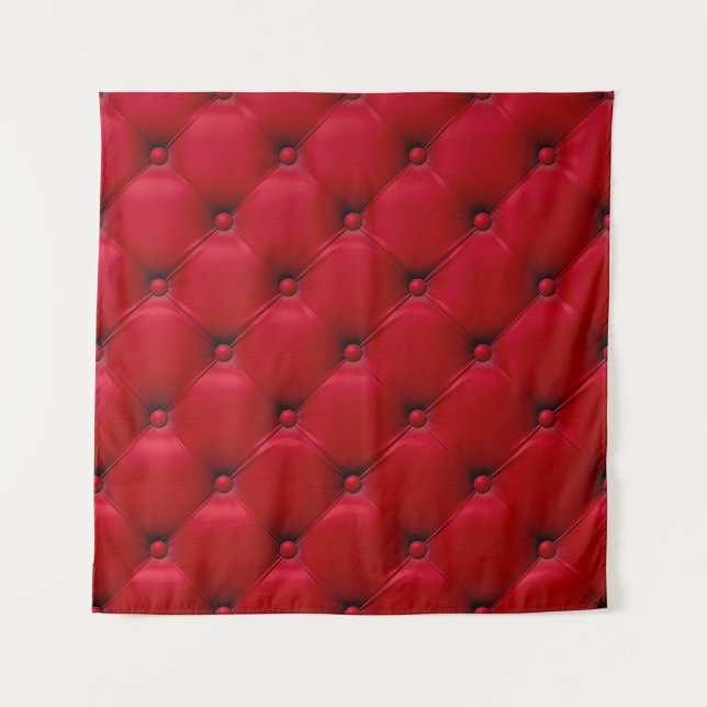 Red buttoned texture: repeating pattern. tapestry (Front)