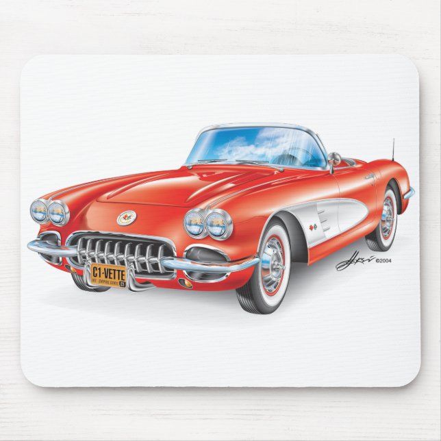 Red C1 Illustration by Edward Eksi Mouse Mat (Front)